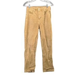 American Eagle Stretch Mom Straight Corduroy Pants Womens Size 0 Short Brown Tan